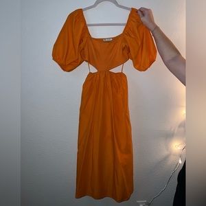 Zara Cut Out Orange Maxi Dress